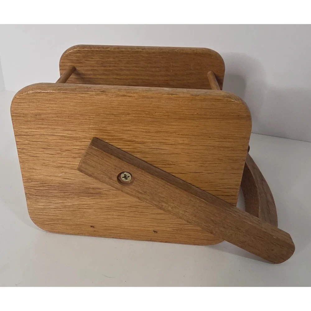 Vintage Wooden Self Leveling Condiment Spice Holder Gimbal Table Caddy